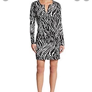Diane Von Furstenberg Black and White Midi Dress